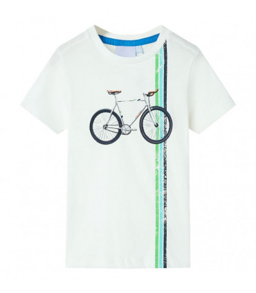Kids' T-shirt with Short Sleeves Ecru 116