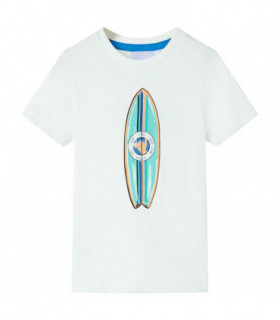 Kids' T-shirt with Short Sleeves Ecru 128