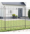 vidaXL Garden Fence Grey 5.1 x 1.5 m Powder-coated steel