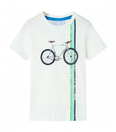 Kids' T-shirt with Short Sleeves Ecru 128