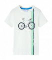 Kids' T-shirt with Short Sleeves Ecru 128