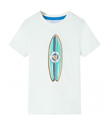 Kids' T-shirt with Short Sleeves Ecru 140