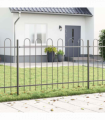 vidaXL Garden Fence Grey 6.8 x 0.8 m Powder-coated steel