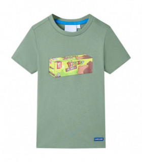 Kids' T-shirt with Short Sleeves Khaki 128