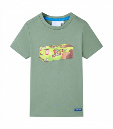 Kids' T-shirt with Short Sleeves Khaki 128
