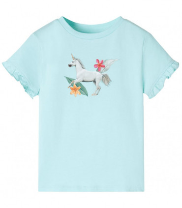 Kids' T-shirt with Short Sleeves Light Aqua 116