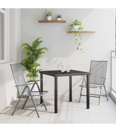 vidaXL Garden Dining Set Folding 3 pcs Anthracite Steel