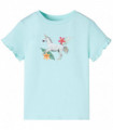 Kids' T-shirt with Short Sleeves Light Aqua 140