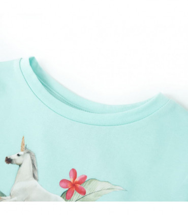 Kids' T-shirt with Short Sleeves Light Aqua 140
