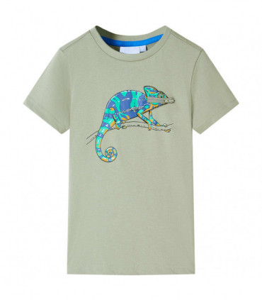 Kids' T-shirt with Short Sleeves Light Khaki 104