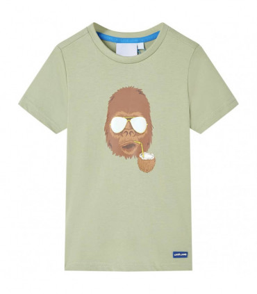Kids' T-shirt with Short Sleeves Light Khaki 104