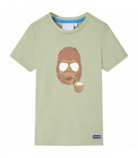 Kids' T-shirt with Short Sleeves Light Khaki 128