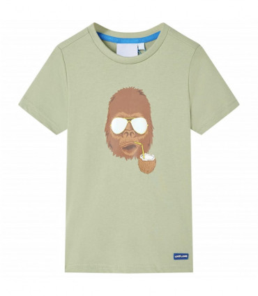 Kids' T-shirt with Short Sleeves Light Khaki 128