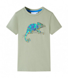 Kids' T-shirt with Short Sleeves Light Khaki 92
