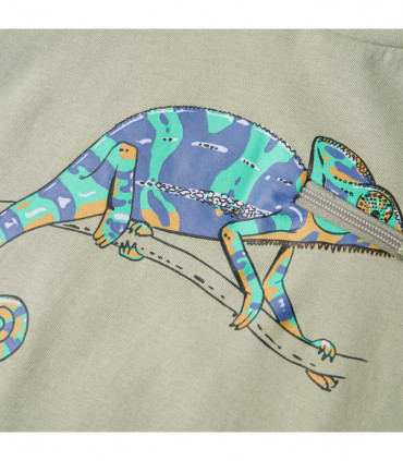 Kids' T-shirt with Short Sleeves Light Khaki 92