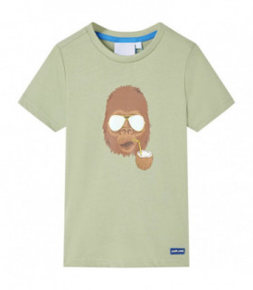 Kids' T-shirt with Short Sleeves Light Khaki 92