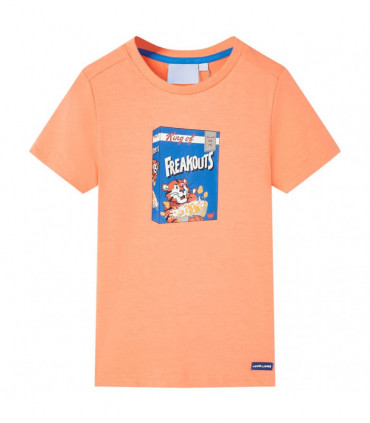 Kids' T-shirt with Short Sleeves Neon Orange 116