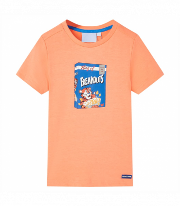 Kids' T-shirt with Short Sleeves Neon Orange 116