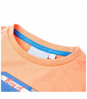 Kids' T-shirt with Short Sleeves Neon Orange 116