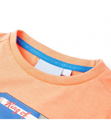Kids' T-shirt with Short Sleeves Neon Orange 140