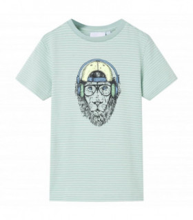 Kids' T-shirt with Stripes Light Mint 140