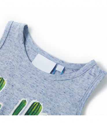 Kids' Tank Top Blue Melange 140