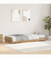 Storage Bed Frame with Drawer Artisan Oak 90 x 200 cm Engineered wood