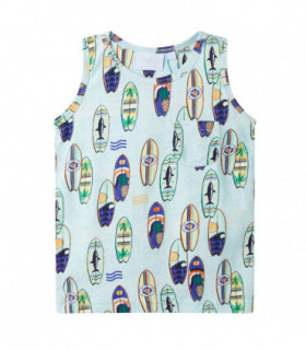 Kids' Tank Top Soft Blue Melange 116