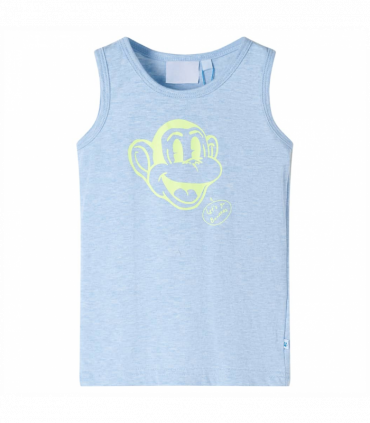 Kids' Tank Top Soft Blue Melange 128