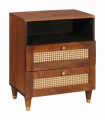 vidaXL Bedside Tables Brown 50 x 33 x 60 cm Cane and solid mango wood