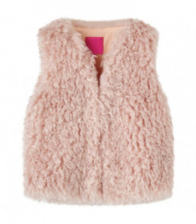 Kids' Vest Faux Fur Light Pink 92