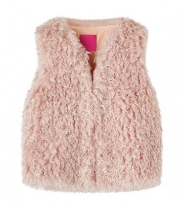 Kids' Vest Faux Fur Light Pink 92