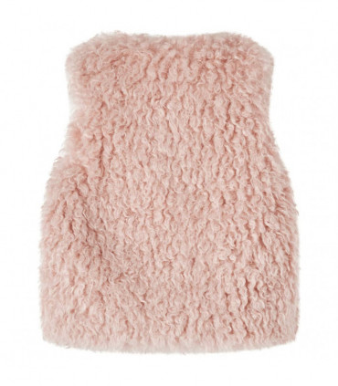 Kids' Vest Faux Fur Light Pink 92