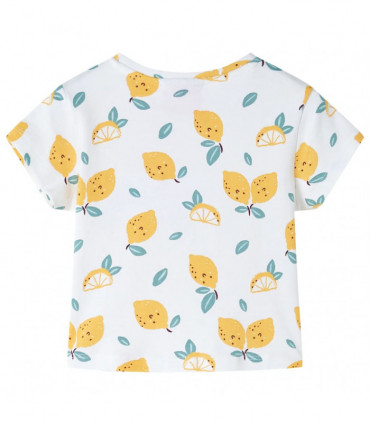 Kids'T-shirt with Tie Hem Ecru 116