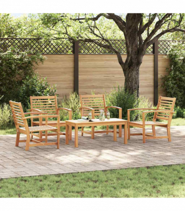 Garden Sofa Set 5 pcs Natural Solid teak wood