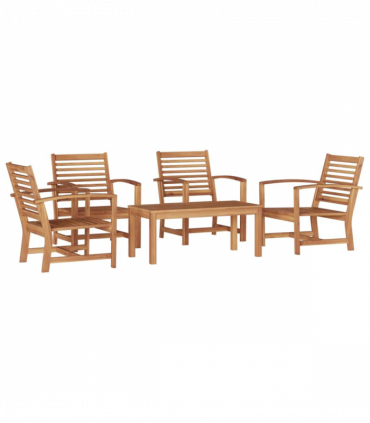Garden Sofa Set 5 pcs Natural Solid teak wood