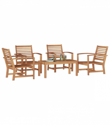 Garden Sofa Set 5 pcs Natural Solid teak wood