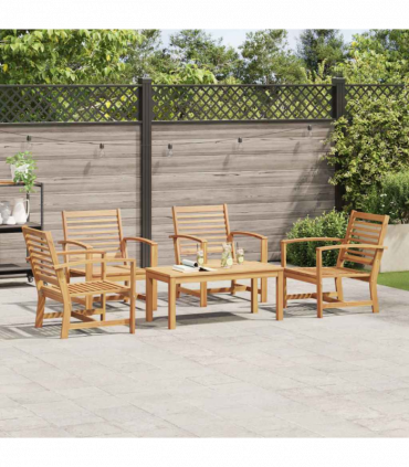 Garden Sofa Set 5 pcs Natural Solid teak wood