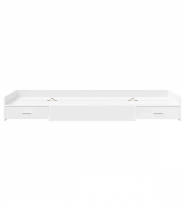 Storage Bed Frame with Headboard White 80 x 200 cm Engineered wood