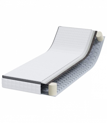 vidaXL Mattress White, Grey 80 x 200 cm Knitted fabric