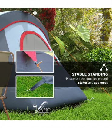 Outdoor  Camping Tent For 5-6 W/ Bag, Fiberglass & Steel Frame Outsunny