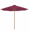 Outdoor Parasol with Wooden Pole 300 cm Bordeaux Red