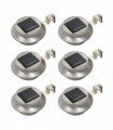 Outdoor Solar Lamps 6 pcs LED Round 12 cm White