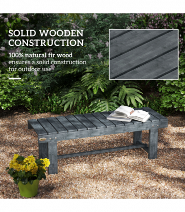 Outsunny 1.1M Outdoor Garden Bench Patio Loveseat Fir Wood 2 Person