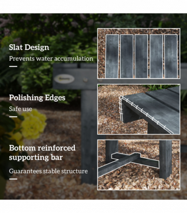 Outsunny 1.1M Outdoor Garden Bench Patio Loveseat Fir Wood 2 Person