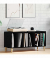 vidaXL Record Cabinet Black Oak 100x38x48 cm Engineered Wood