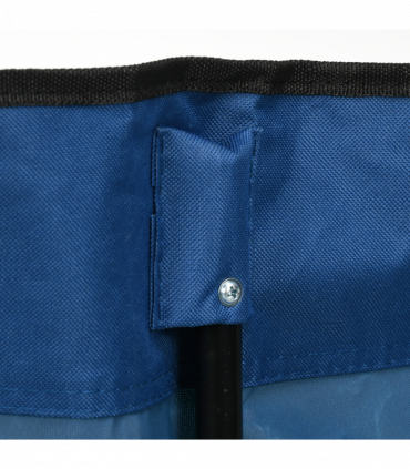 Outsunny 6 Seat Folding Bench Multi Deck Chair Cup Holder Camping Steel Blue