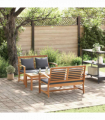Garden Sofa Set 3 pcs Natural Solid teak wood