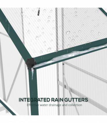 Outsunny 6 x 2.5ft Polycarbonate Greenhouse Aluminium Green House, Green