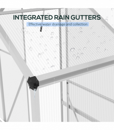 Outsunny 6 x 2.5ft Polycarbonate Greenhouse Aluminium Green House, Silver